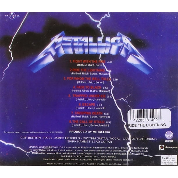 Metallica - Ride the Lightning (Vinilo) - DISCOSAYD