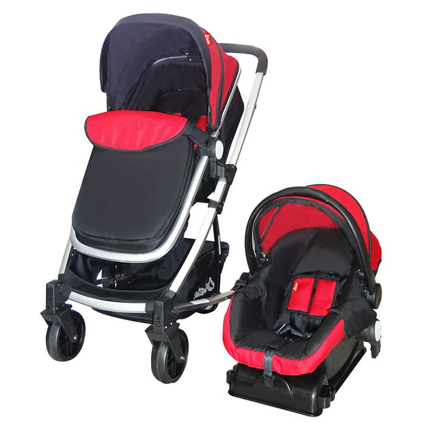 Carro de bebé LarGO 3 en 1 rojo gris