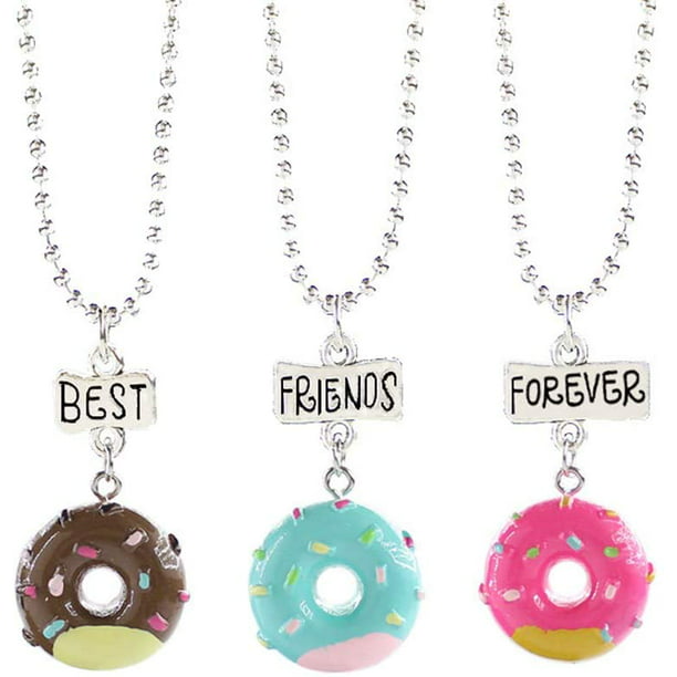3 collar de mejores amigos siempre forma de Donut lindos colgantes para niños niñas Sincero Hogar | en línea