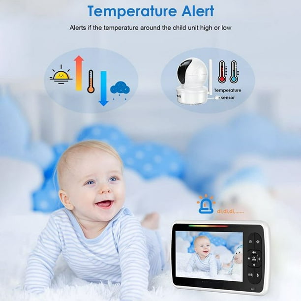 Camara De Vigilancia Para Bebe Monitor Vision Nocturna Audio Temperatura  Cancion