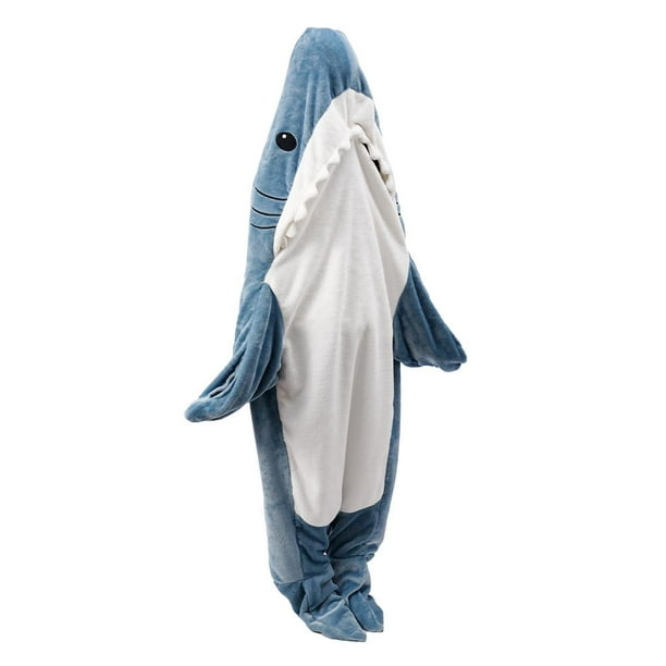Saco de dormir de tiburón de dibujos animados, manta de franela