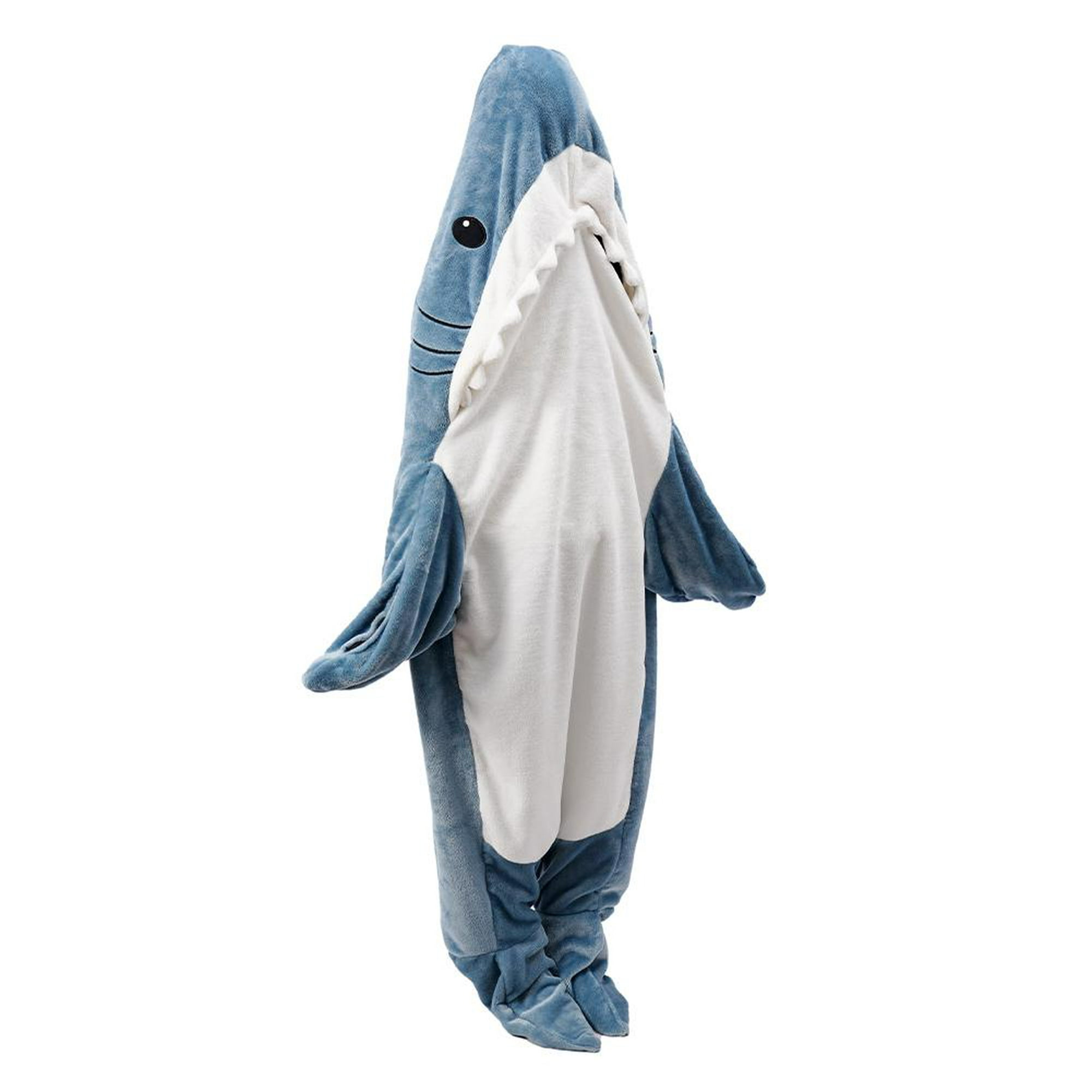 Manta de franela con capucha para adultos, mono de Animal, tiburón usable,  gran tamaño, cola de Anim Fivean unisex