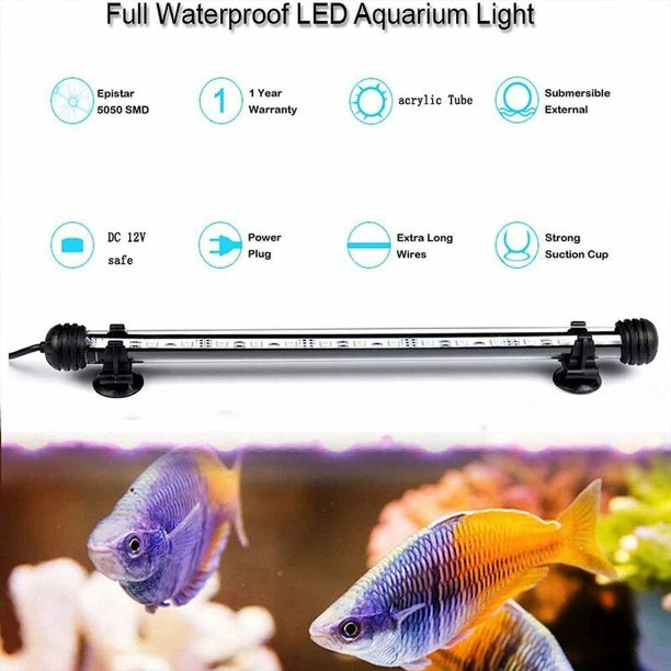 Luz LED impermeable para acuario, lámpara subacuática para