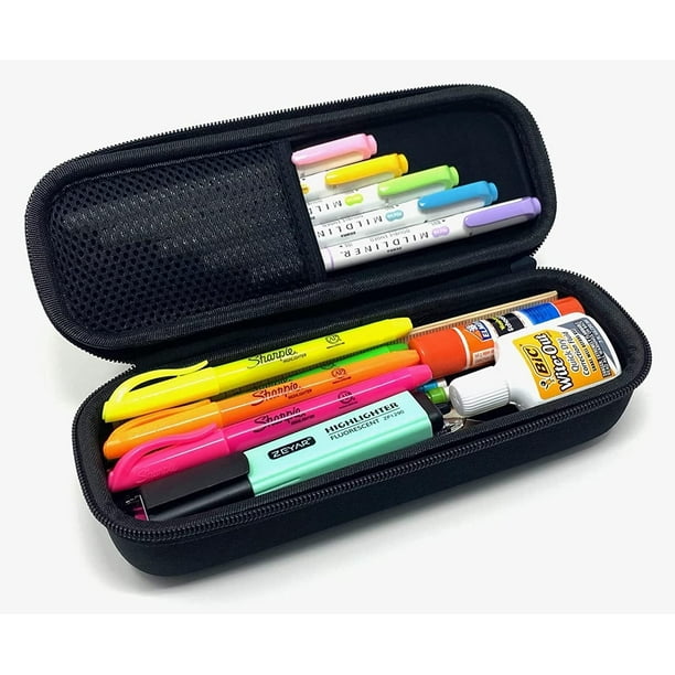 Caja de lápices de plástico de colores, estuche de lápices de gran  capacidad, cajas de lápices para niños y adultos, caja de almacenamiento  rígida con