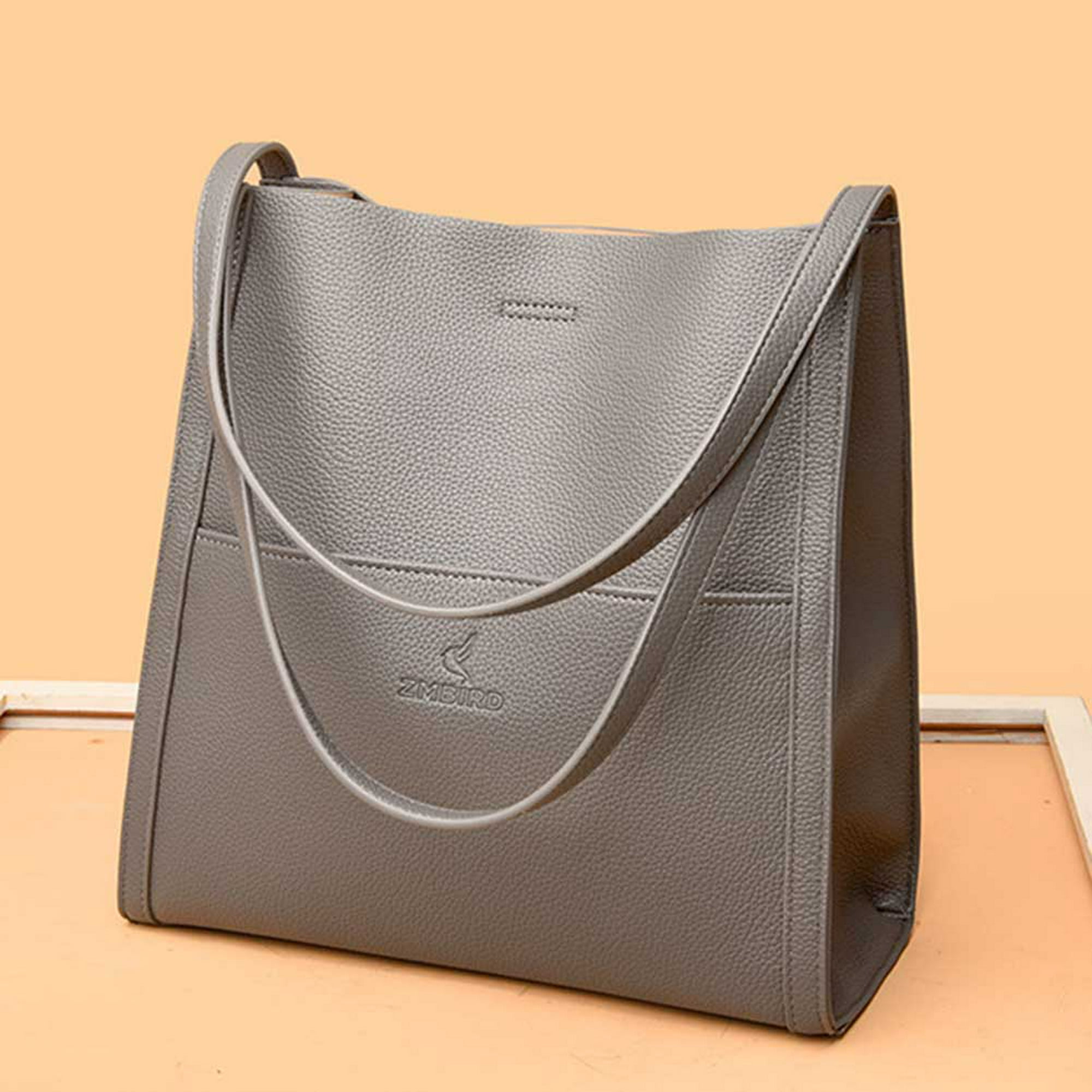  Shopper Bag - Bolso grande de trabajo para mujer, de piel  sintética, a la moda, color gris, bolso casual : Ropa, Zapatos y Joyería