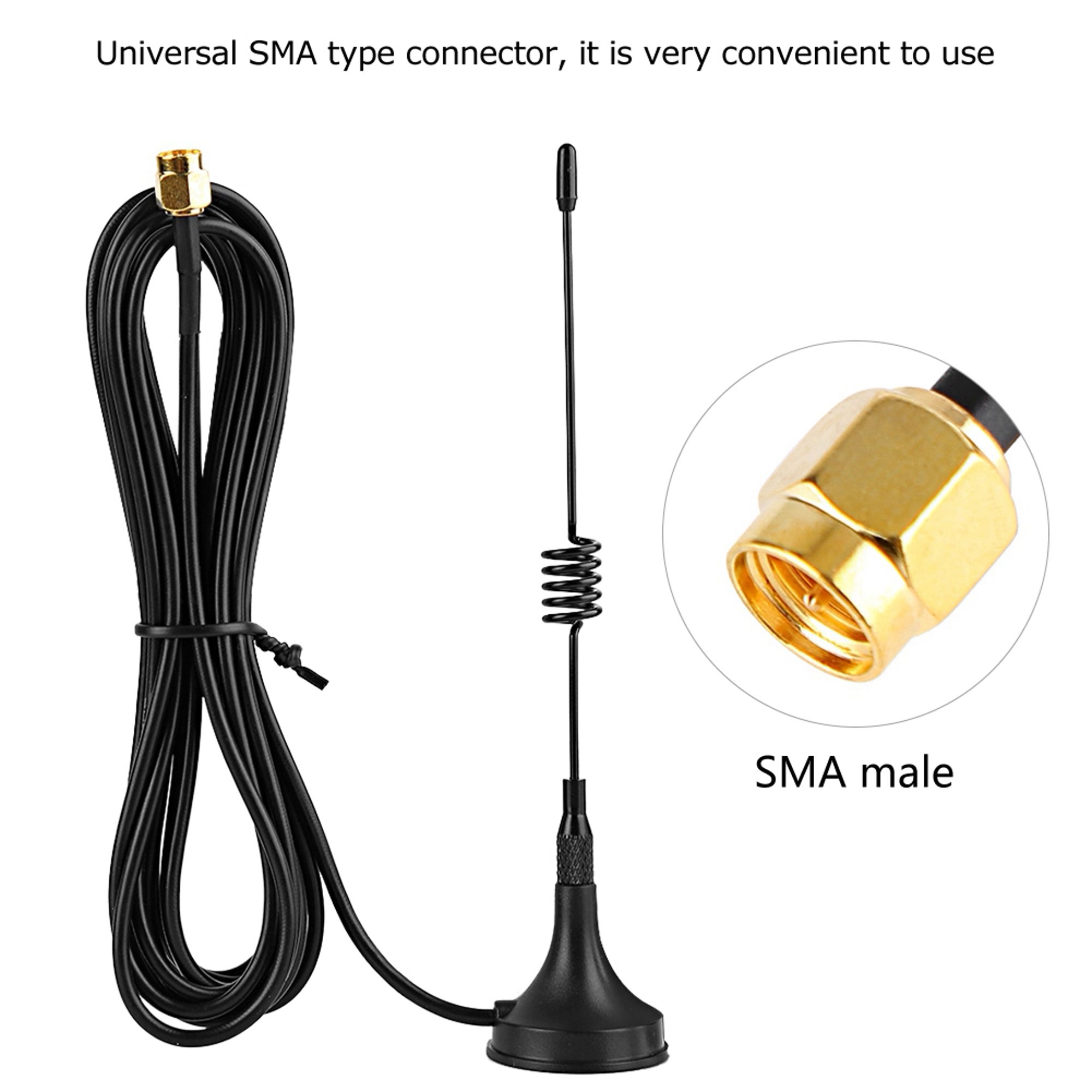 Cables de antena de bocina, 2 unidades de 3M/118 pulgadas 433 MHZ de cobre  puro duradero SMA macho enchufe bocina antena receptor de señal