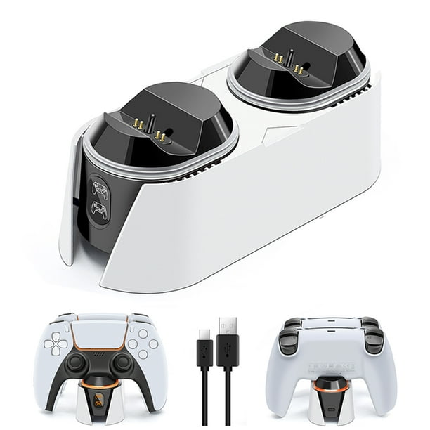  Cargador de controlador PS5, estación de carga para controlador Playstation  5 con luz LED y cable de cargador : Videojuegos