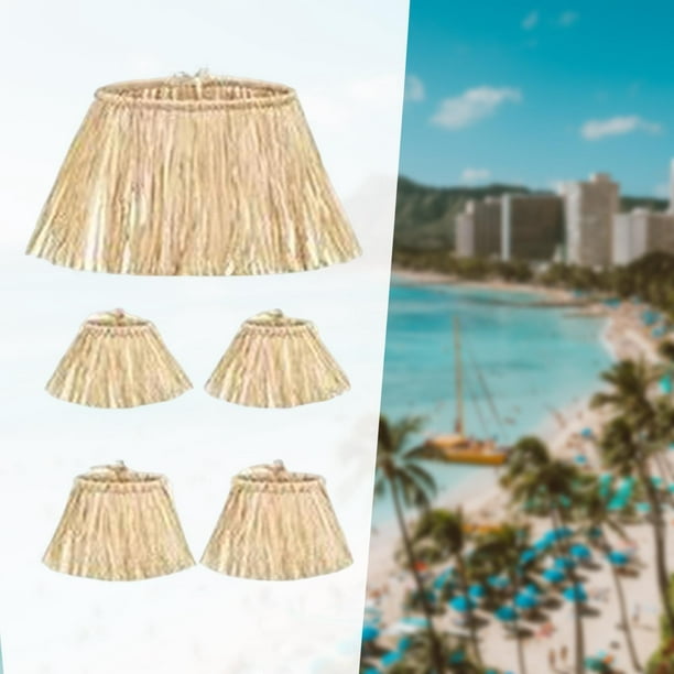 5 uds. De de hierba, s Luau, disfraz elástico ajustable, decoraciones para  fiestas Luau papel Yuyangstore falda hawaiana