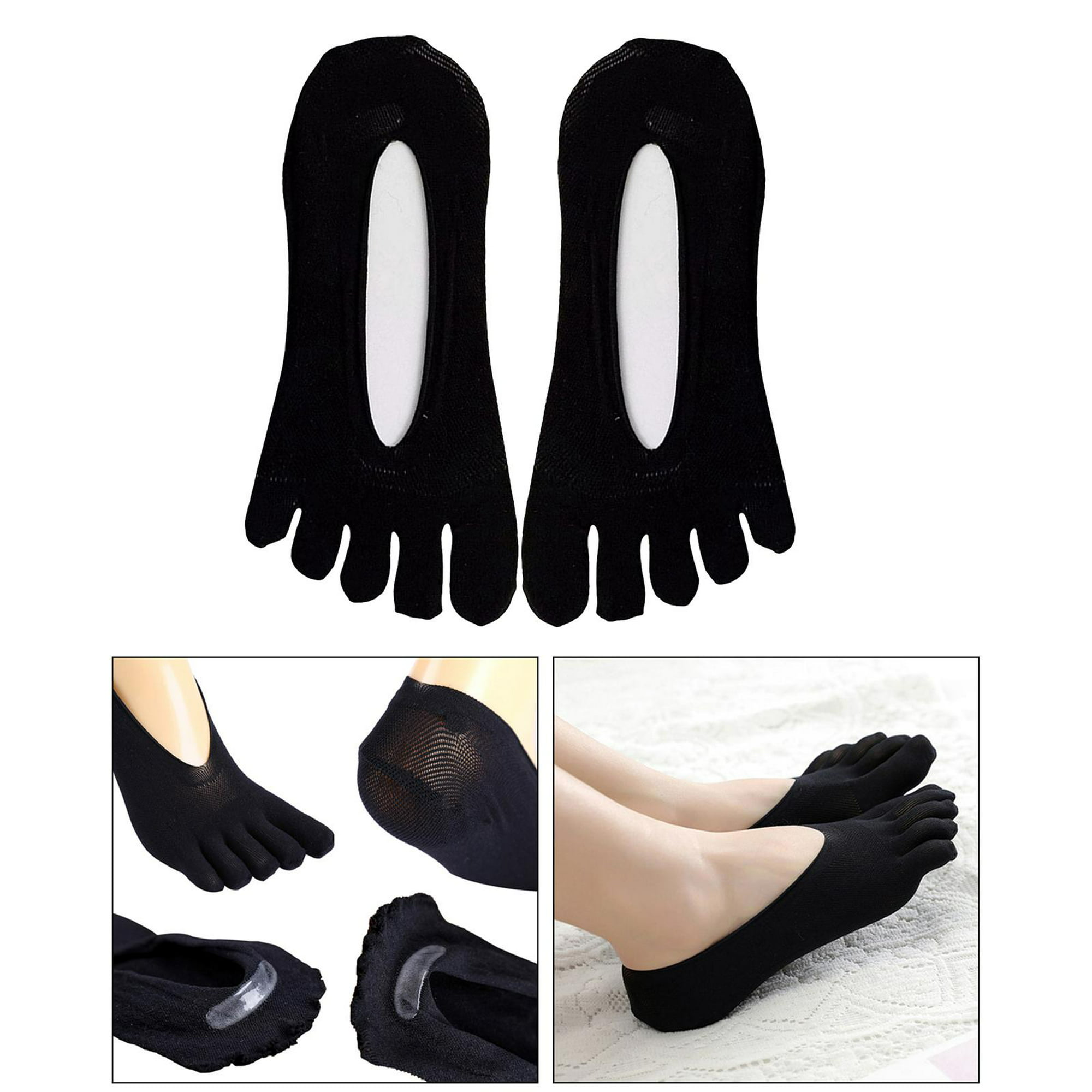 Pangda 6 pares de calcetines de dedo completo para mujer, calcetines de  corte bajo con lengüeta de gel (juego de colores 1), Variado