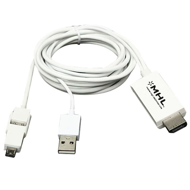 Adaptador MHL 5 Pin de Micro USB Macho a HDTV Hembra Negro para