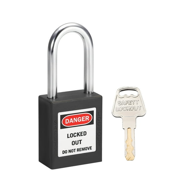 Cerraduras de bloqueo y etiquetado de 1-1/2 pulgadas Grillete de misma  llave Candado de seguridad de plástico negro Unique Bargains candados  industriales con llave para bloqueo y etiquetado