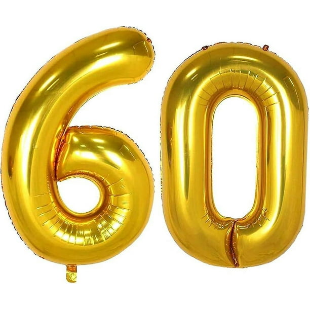 Globo de 60 cumpleaños, decoración de hombre, color dorado, 60