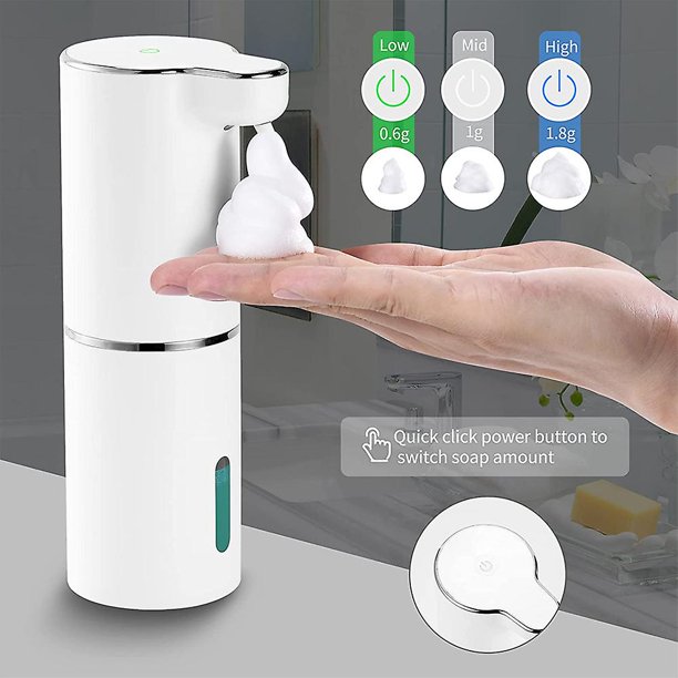 Dispensador automático de jabón espumoso, dispensador de jabón de espuma  sin contacto, dispensador de jabón manos libres para baño, sensor de