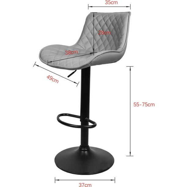 Juego de 2 Taburetes Altos de Cocina Taburetes de Bar con Patas de Acero y  Reposapiés