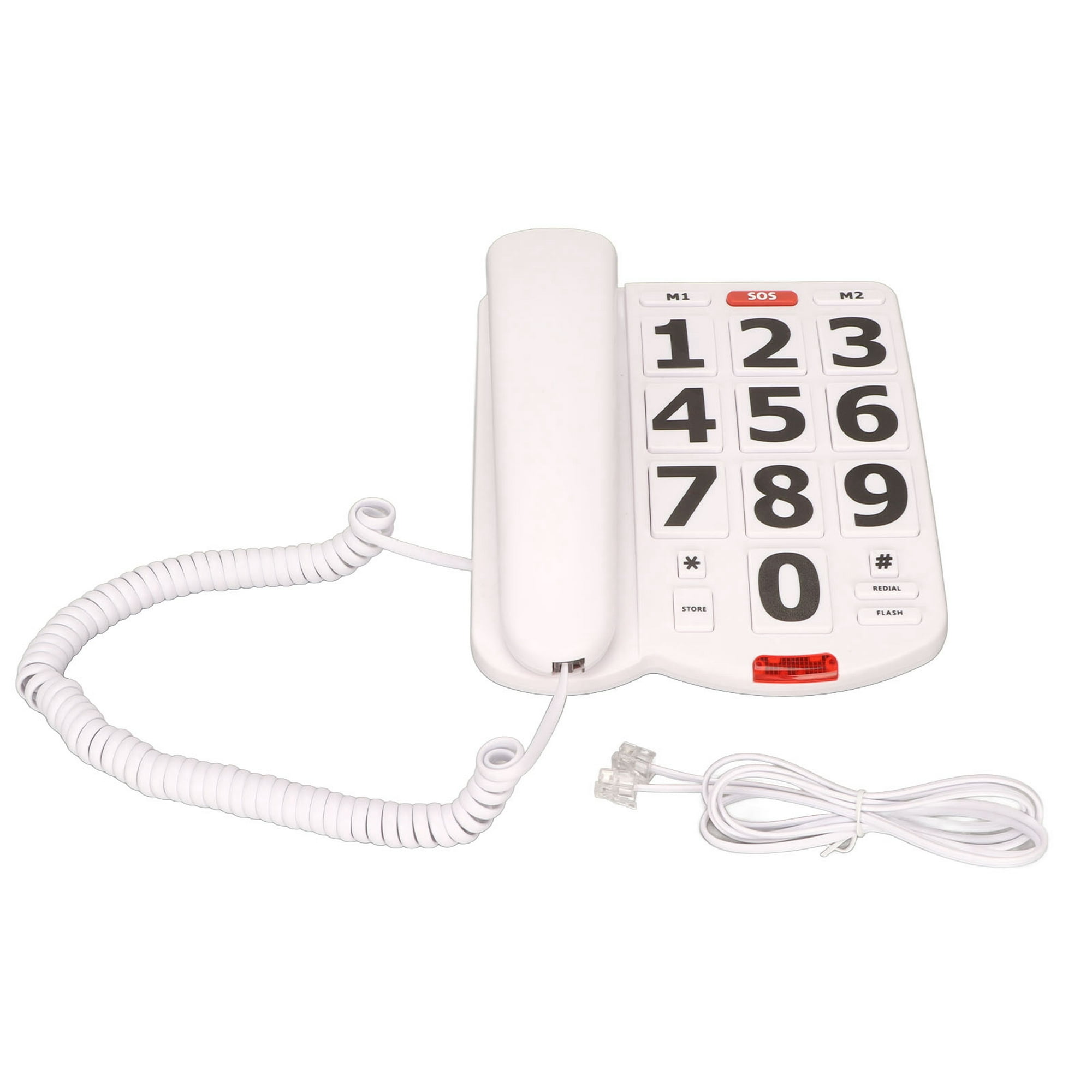 GOWENIC Teléfono con cable de botón grande para personas mayores, teléfono  fijo con sonido claro, silencio de redireccionamiento, volumen ajustable