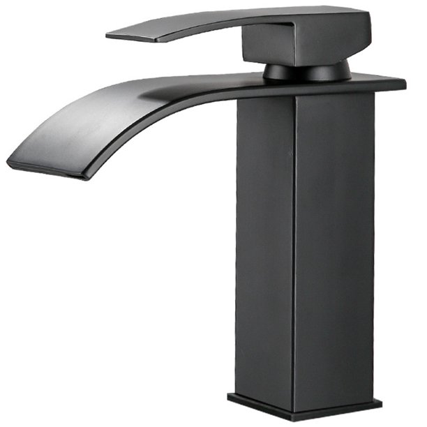  Grifo monomando para lavabo de cascada, válvula de cerámica  para lavabo, grifo de tres piezas, doble grifo para mezclar agua fría y  caliente para hoteles : Herramientas y Mejoras del Hogar