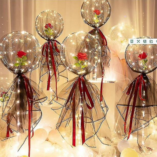 1 pieza número 3 Led encender Caja de globos con carrusel efecto , fiesta  Decoración Soporte ( globos no incluido ), Moda de Mujer
