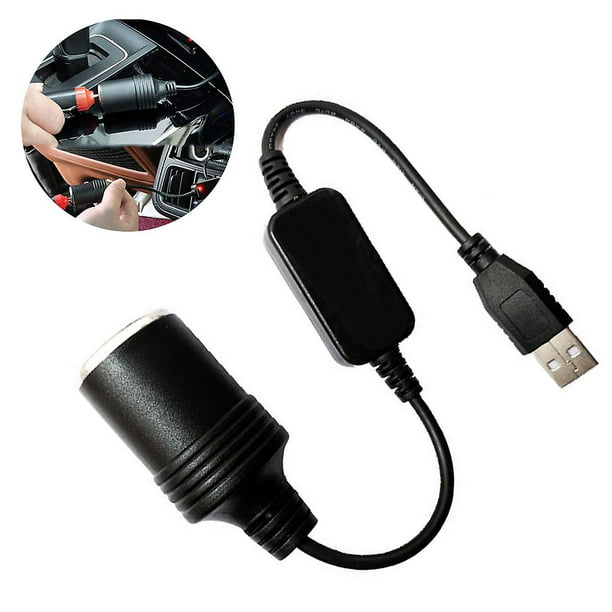 Comprar USB C PD a 12V 60W enchufe de encendedor de coche cable Adaptador  convertidor hembra para cargador de coche aspiradora de coche