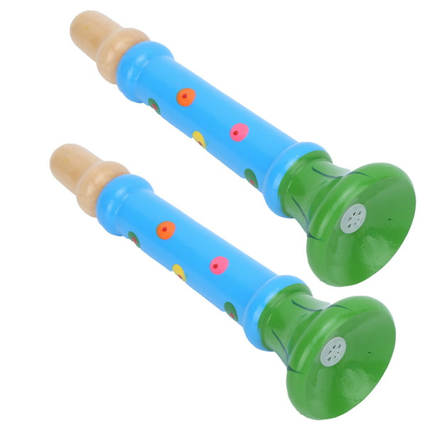 Juguete de trompeta, 2 piezas de juguete de trompeta de madera, juego de  instrumentos de juguete, instrumento de trompeta, juguete meticulosamente  diseñado