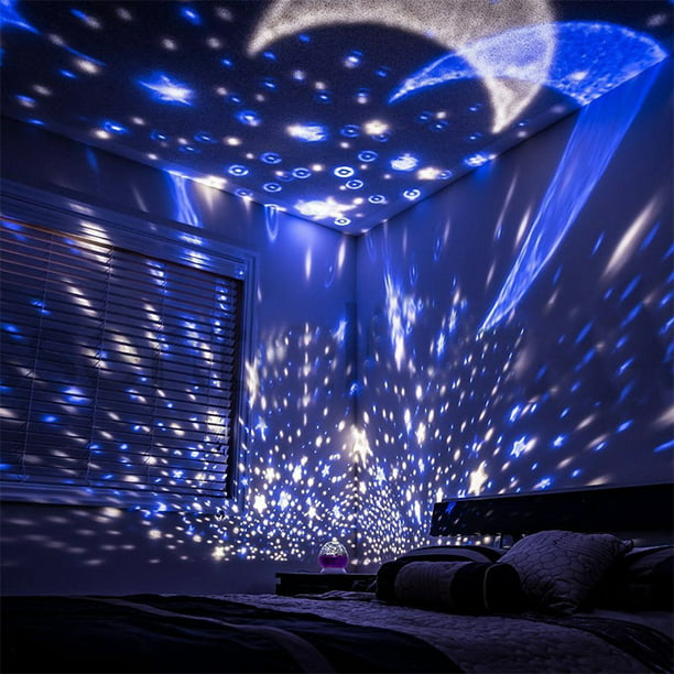 Luz nocturna con proyector de estrellas, luz nocturna LED giratoria para  bebés con 8 luces de colores para la decoración del dormitorio de la  guardería del bebé - rosa JAMW Sencillez