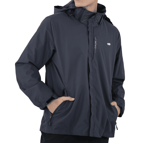 chamarra impermeable para hombre color gris abrigo impermeable casual para lluvia y actividades al hikepath