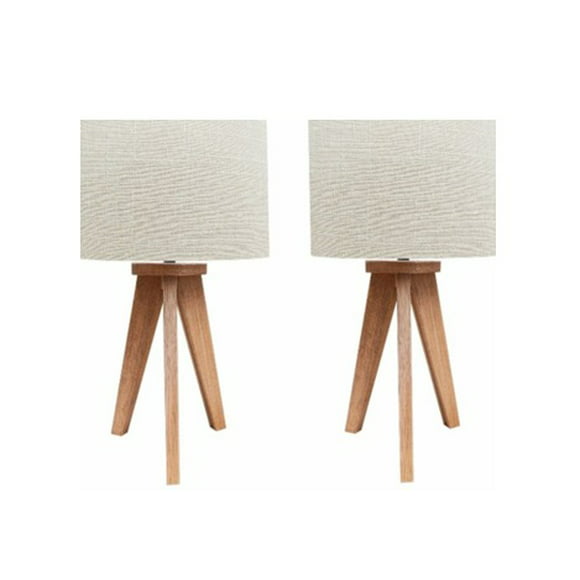 2 lamparas de buro o mesa hiades madera fina pantalla hueso artenatural minimalista