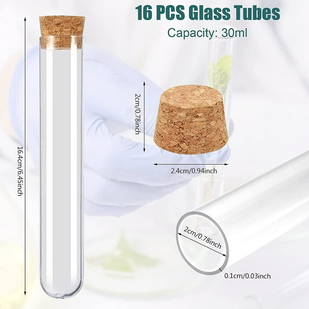 20 piezas de tubos de ensayo de plástico duro transparente