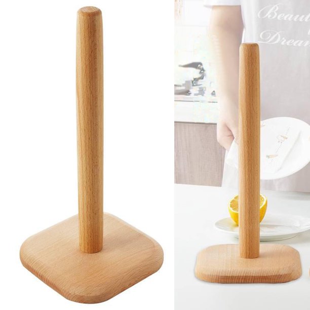 Suzile 2 soportes para toallas de papel de madera con flores bonitas,  soporte para toallas de cocina rústico de granja, soporte de toalla de  papel