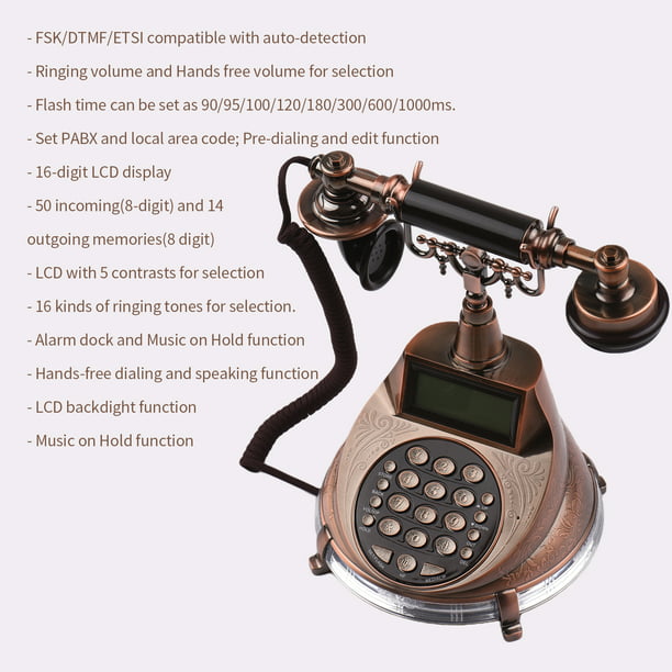 Teléfono fijo, estilo retro occidental, teléfono vintage para