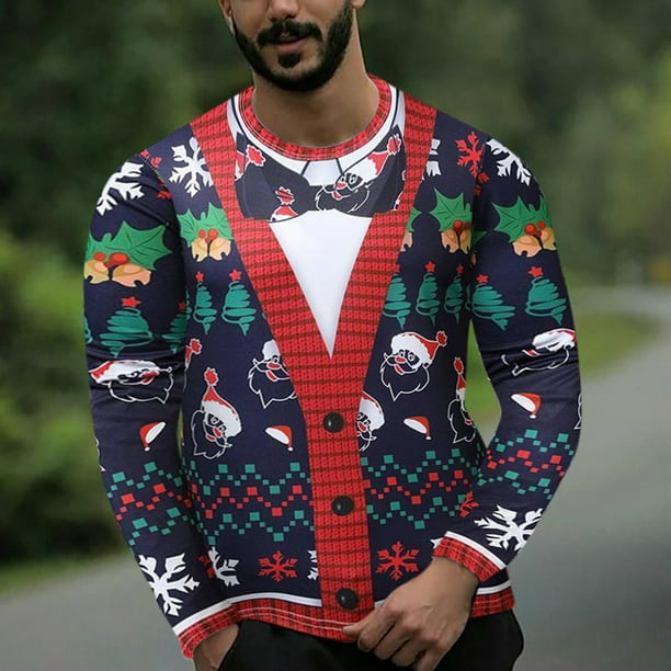  Suéter para hombre, sexy, divertida, de Navidad, ropa