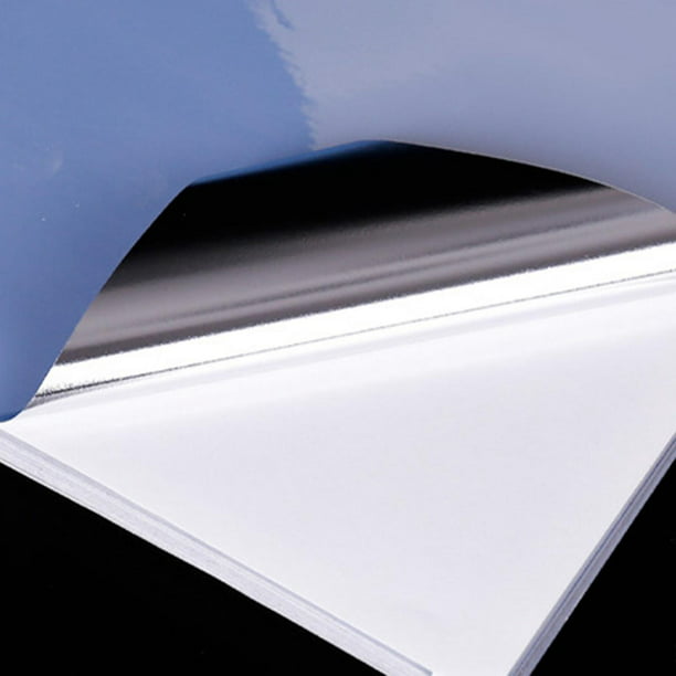 Papel adhesivo imprimible para impresora de inyección de tinta - Blanco  brillante - 25/50 Autoadhesivo Plata Mate 25Pcs perfke Papel adhesivo de  vinilo