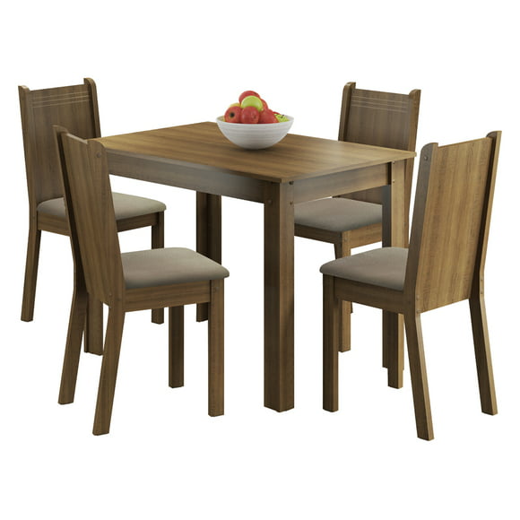 juego de comedor mesa madesa rute tapa de madera con 4 sillas madesa xb044915zxt