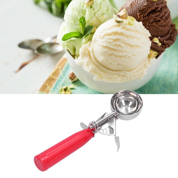 OTVAFAVA Paquete de 2 cucharas para helado, cuchara grande para galletas  con mango ergonómico de agarre suave, cuchara multifuncional resistente  para