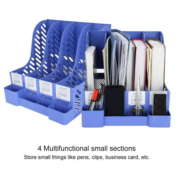 Organizador as A4, de plástico, a de escritorio para el hogar y oficina,  gris Sunnimix Bandeja de almacenamiento de documentos