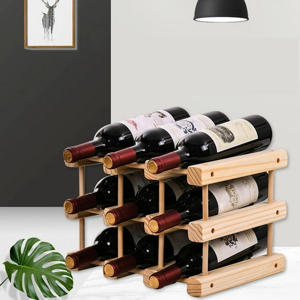 soporte botellas vino,botelleros para vino apilables,Estante plegable para  botellas de vino, soporte de madera