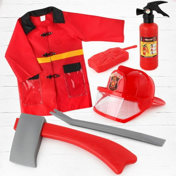 Roadoor 1 paquete de casco de bombero para niños, sombrero de cosplay de  bombero grueso, suministros de disfraz de Halloween