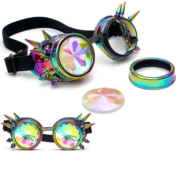 Lentes de luz LED, 7 colores, 8 modos de cambio de color, gafas luminosas,  gafas rave, para festivales rave, Halloween, club, fiesta, cosplay