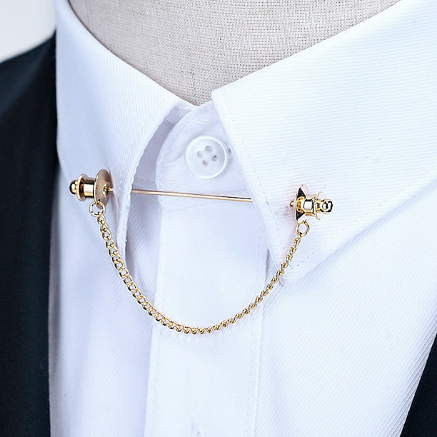 Broche de cuello de camisa para hombre, de corbata, clip de corbata cadena de solapa, co Zefei Wu | Walmart en línea