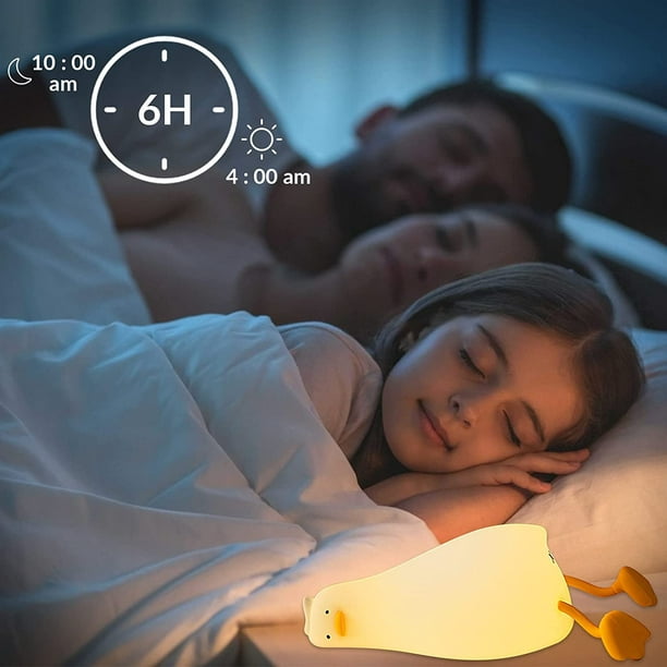Luz nocturna LED de pato linda luz nocturna para niños y bebés, lámpara de  noche recargable con sensor táctil, control táctil y ajuste de temporizador