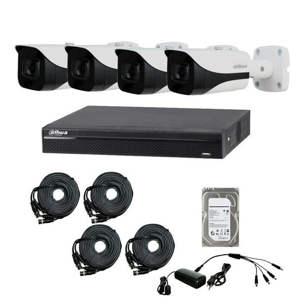 Kit Cctv 4 Camaras de seguridad video vigilancia Bullet Dahua 4k 8mpx Dvr 4  Canales 1tb disco duro Dahua Camara, Vigilancia, 4K