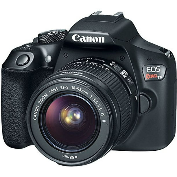 Soplar amanecer Persona con experiencia Paquete de cÃ¡mara SLR digital Canon EOS Rebel T6 con EF-S 18-55 mm  f/3.5-5.6 IS... Canon 1159C003 | Walmart en línea