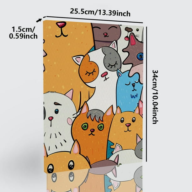 Monstrate Paquete de 2 cuadros colgantes de gatos con marco, impresiones de  dibujos animados bonitos, pinturas en lienzo grueso, Cuadros Decoración del  hogar