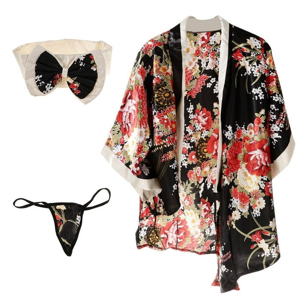 Naughty Japanese Geisha Kimono Disfraz Lencería Cosplay Ropa de Dormir para  Mujer jinwen Disfraz de kimono japonés para mujer