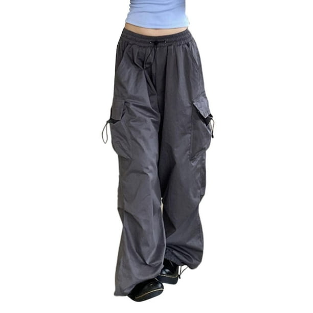 Gibobby Pantalones de chándal Pantalones Cargo holgados para mujer, ropa de  calle, pantalones de chándal de Hip Hop, pantalones de pierna ancha