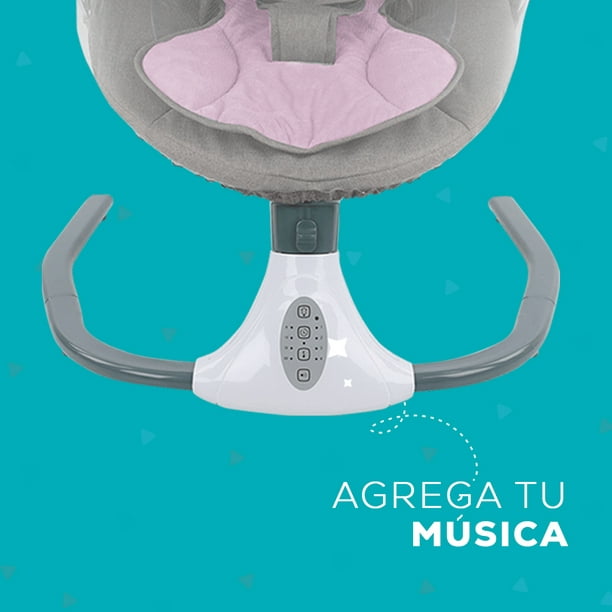 Mecedora Eléctrica Para Bebé Funbu Gris Con Mosquitero Y Música