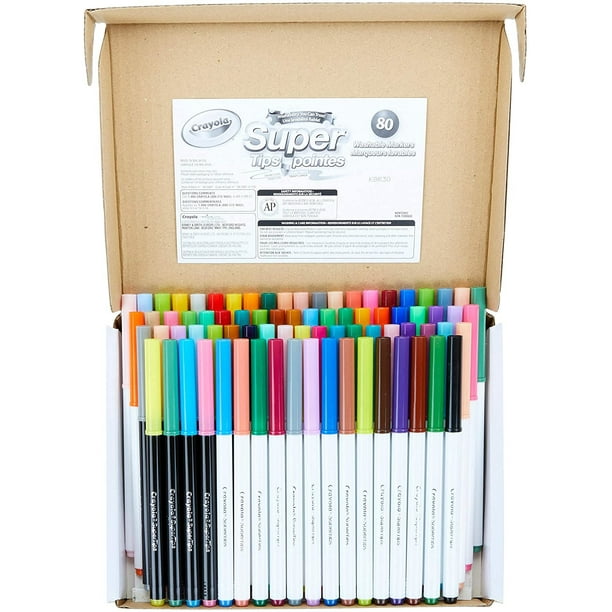 Caja 100 Rotuladores Super Tips Lavables Crayola –