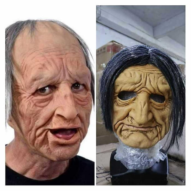 Comprar Máscara de anciano de Halloween, disfraz de abuela