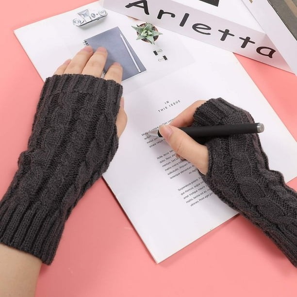 Guantes de punto para mujer calentadores de brazos guantes sin