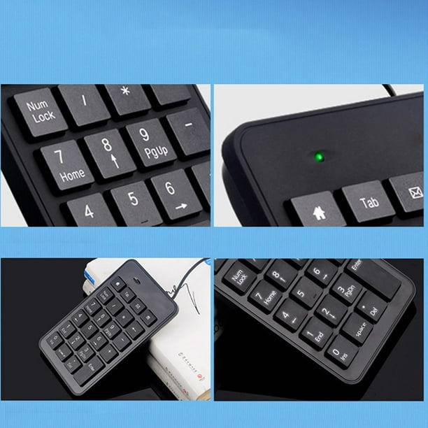 Mini teclado externo delgado con cable USB Multimedia para Notebook,  portátil, PC