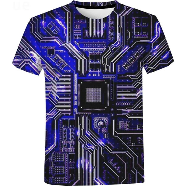 Camisetas Manga Corta Hombre Camiseta De Hip Hop con Chip Electrónico para Hombre Y Mujer, | Walmart línea